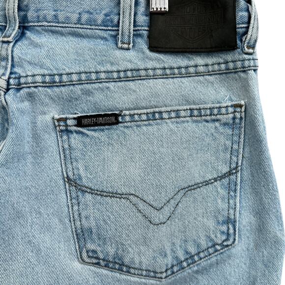 Harley Davidson Jeans 32x32 Motorcycle Y2K Biker Grunge Distressed Rugged Street - Picture 15 of 16